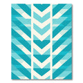 Aqua Teal Chevron Stripe Arrangement Rug