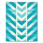Aqua Teal Chevron Stripe Arrangement Rug