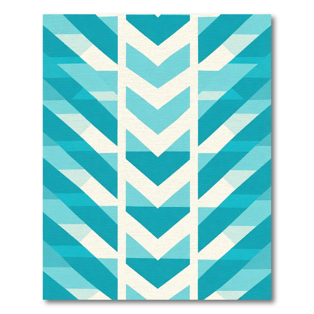 Aqua Teal Chevron Stripe Arrangement Rug