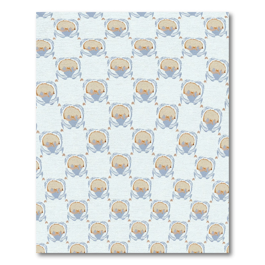 Soft Blue Swirl Baby Animal Pattern Rug