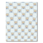 Soft Blue Swirl Baby Animal Pattern Rug