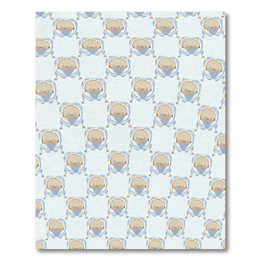 Soft Blue Swirl Baby Animal Pattern Rug