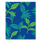 Vibrant Blue Green Leafy Canopy Rug
