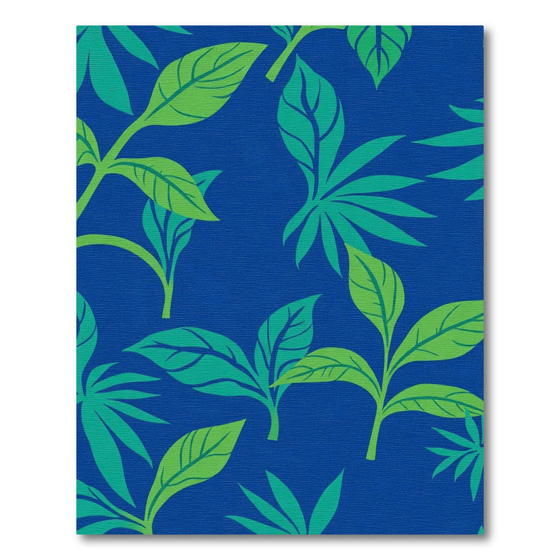 Vibrant Blue Green Leafy Canopy Rug