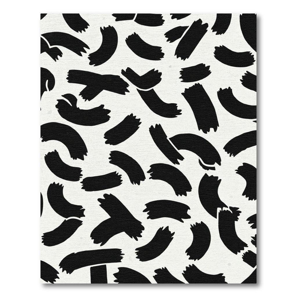 Black Brushstroke Swirl Abstract Rug