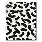 Black Brushstroke Swirl Abstract Rug
