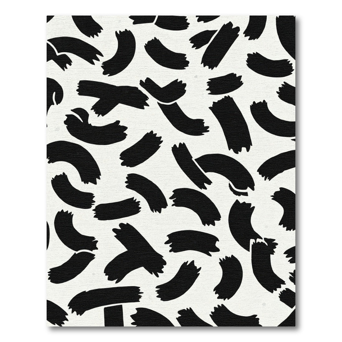 Black Brushstroke Swirl Abstract Rug