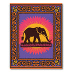 Vibrant Elephant Sun Graphic Border Rug