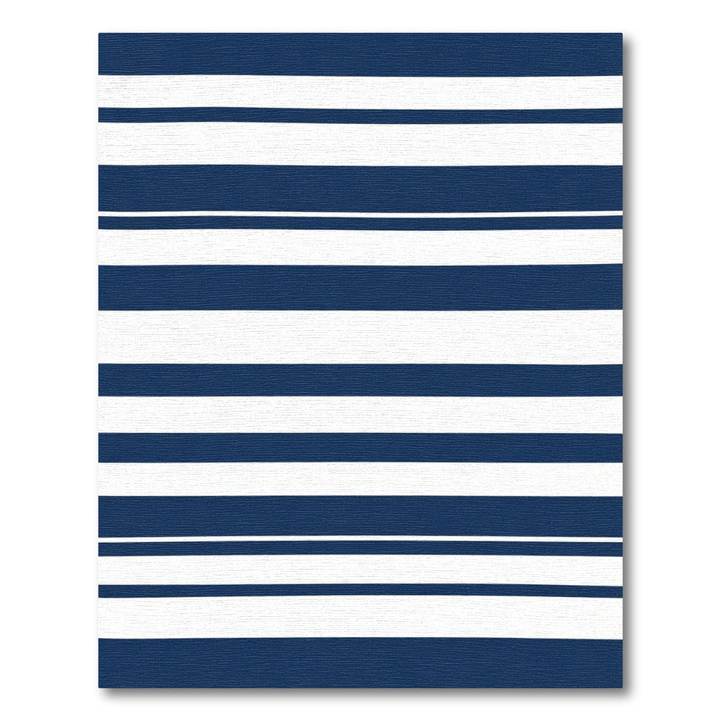 Navy Blue White Horizontal Stripe Rug