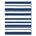 Navy Blue White Horizontal Stripe Rug