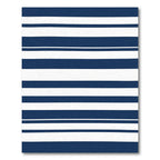 Navy Blue White Horizontal Stripe Rug