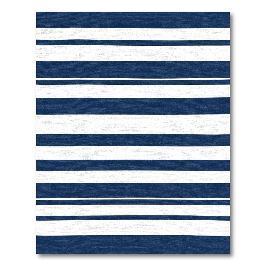 Navy Blue White Horizontal Stripe Rug