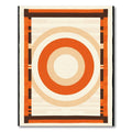 Retro Orange Radial Geometric Border Rug