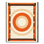 Retro Orange Radial Geometric Border Rug