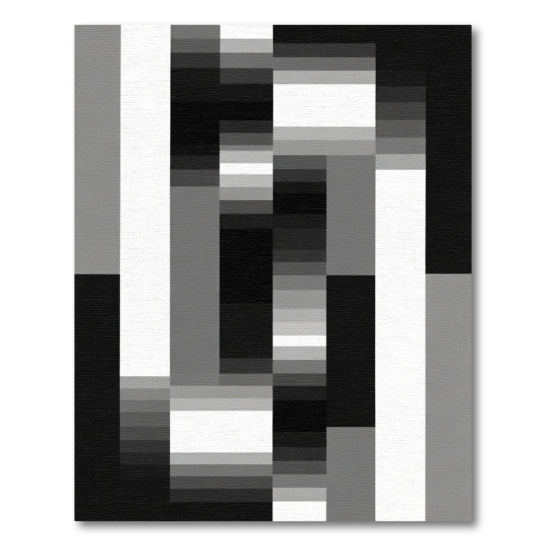 Monochromatic Geometric Block Arrangement Rug