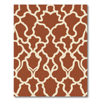 Terracotta Cream Arabesque Scroll Rug