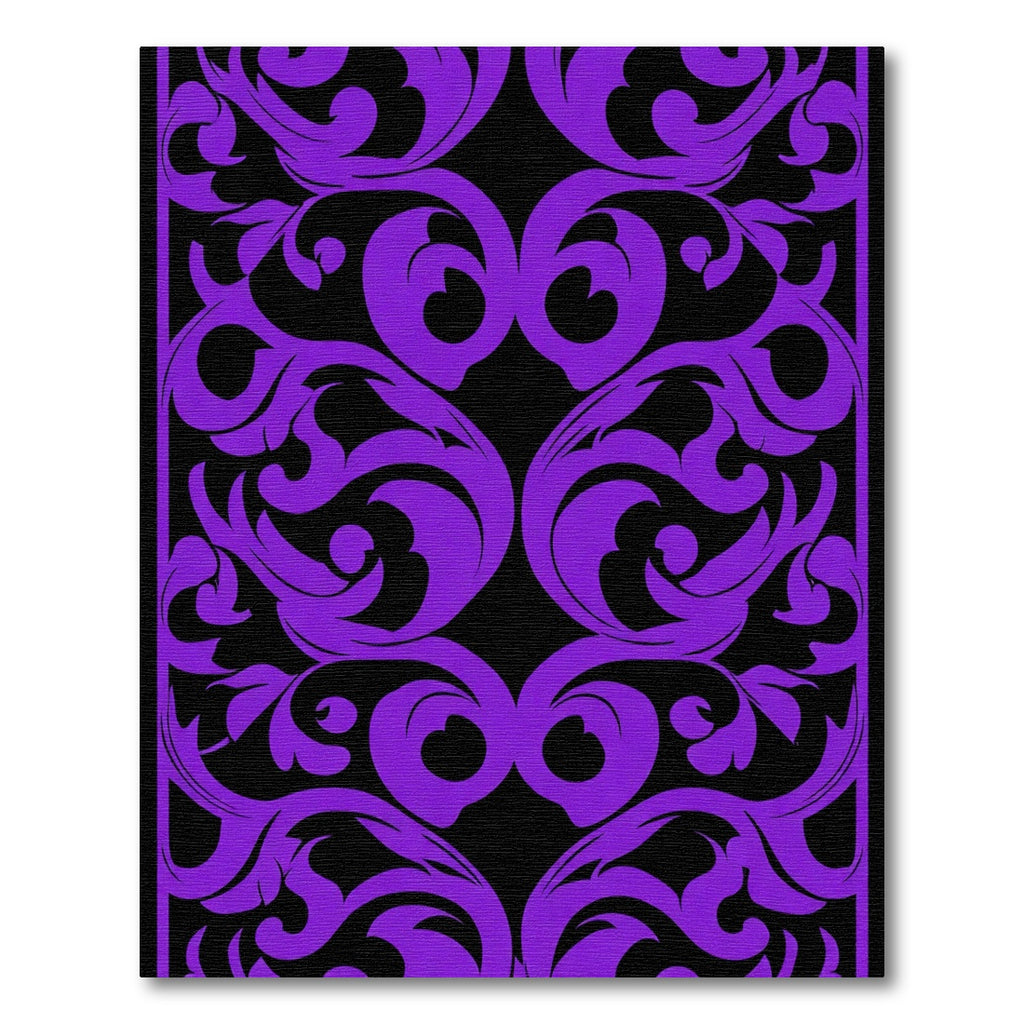Purple Baroque Floral Scroll Rug