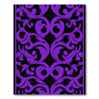 Purple Baroque Floral Scroll Rug