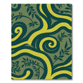 Forest Green Swirl Leaf Vines Rug