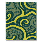Forest Green Swirl Leaf Vines Rug