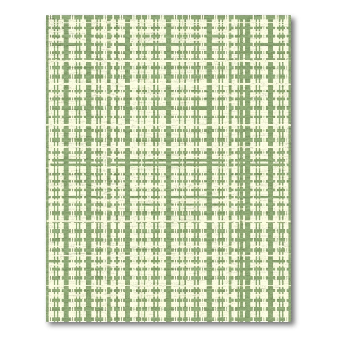 Green Ivory Checked Lattice Rug