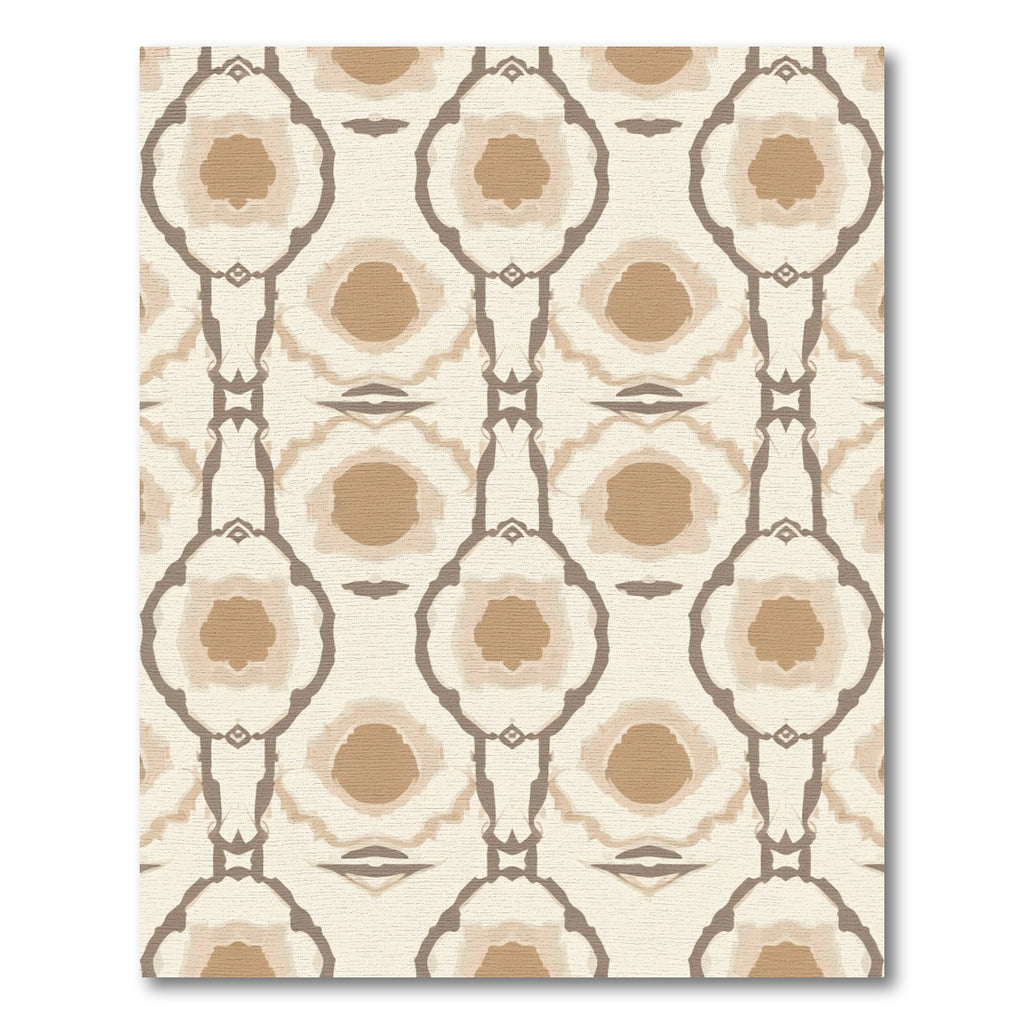 Neutral Taupe Abstract Geometric Ovals Rug
