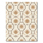 Neutral Taupe Abstract Geometric Ovals Rug