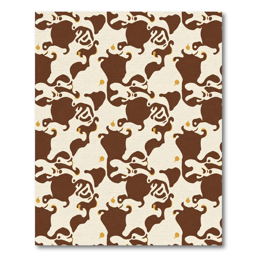 Brown Cream Organic Splatter Swirl Rug
