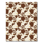 Brown Cream Organic Splatter Swirl Rug