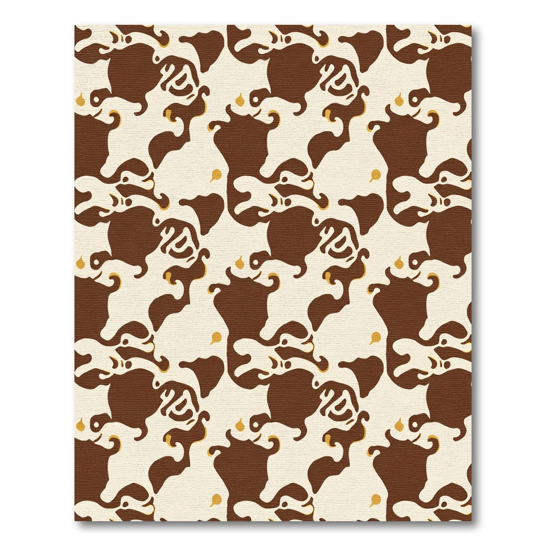 Brown Cream Organic Splatter Swirl Rug