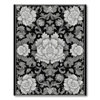 Ornate Gray Floral Arrangement Rug