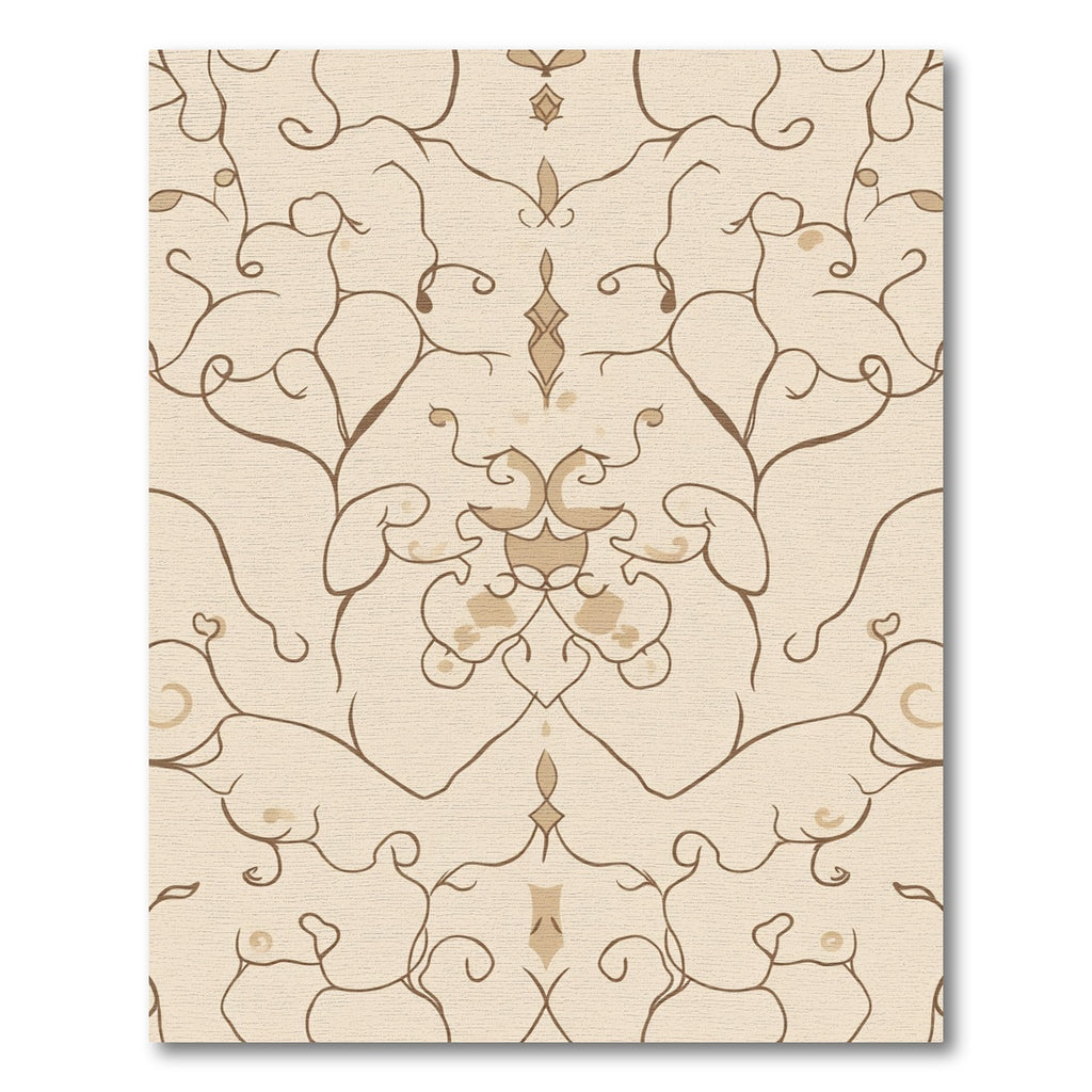 Cream Beige Vine Flourish Rug