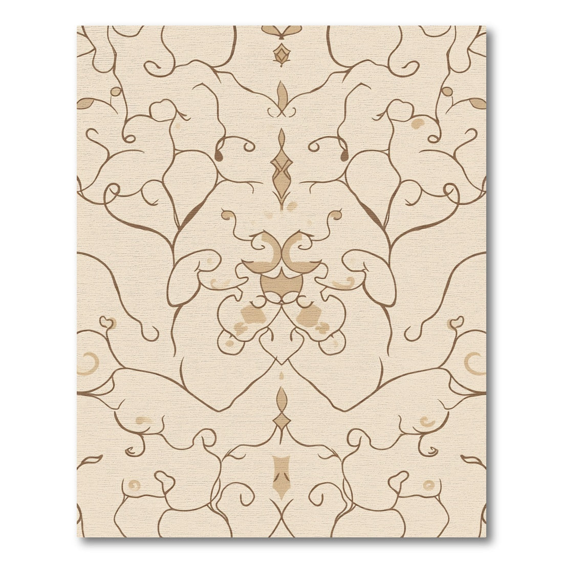 Cream Beige Vine Flourish Rug