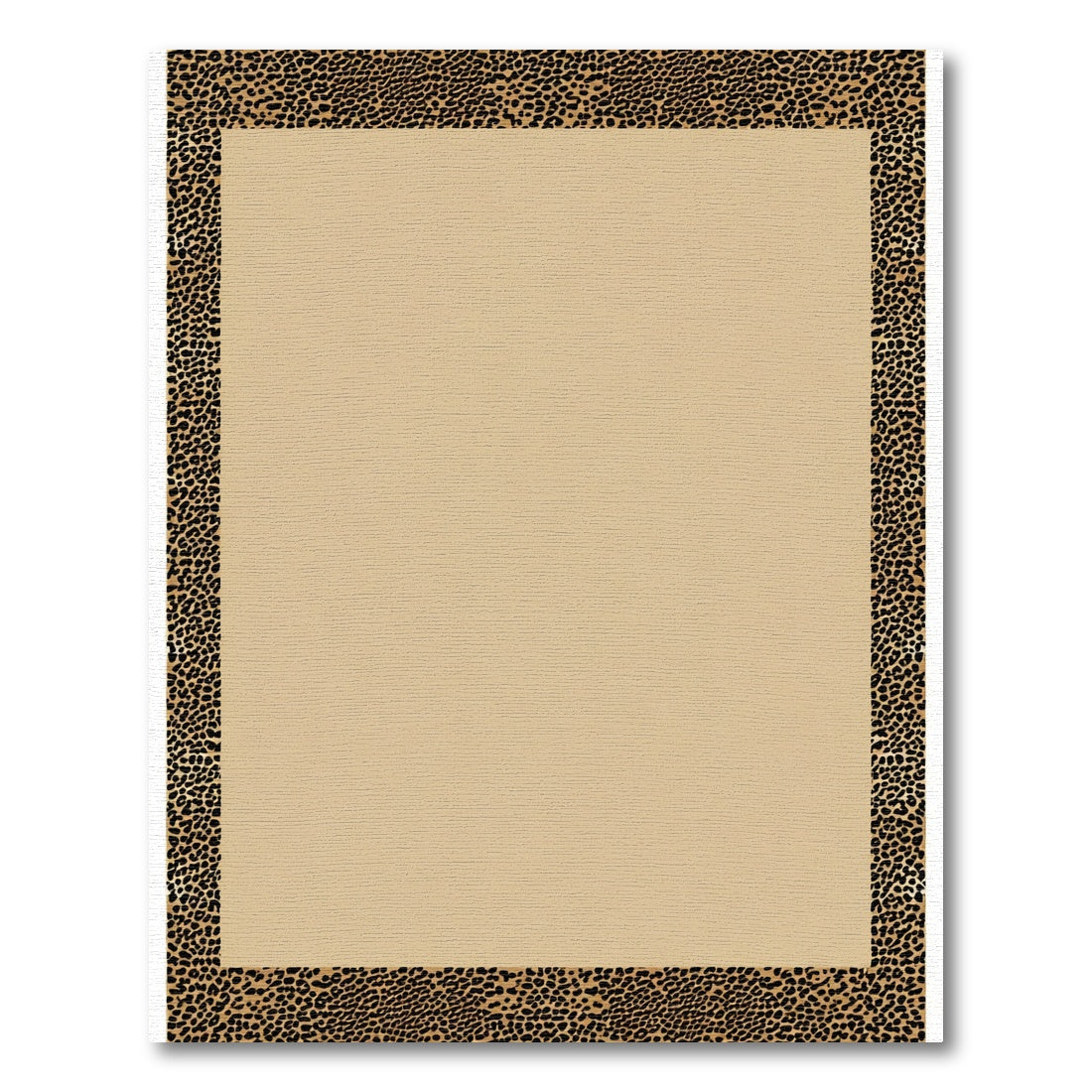 Tawny Tan Leopard Border Rug