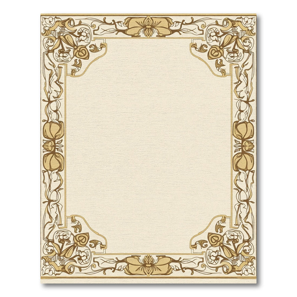Art Nouveau Floral Botanical Frame Design Rug