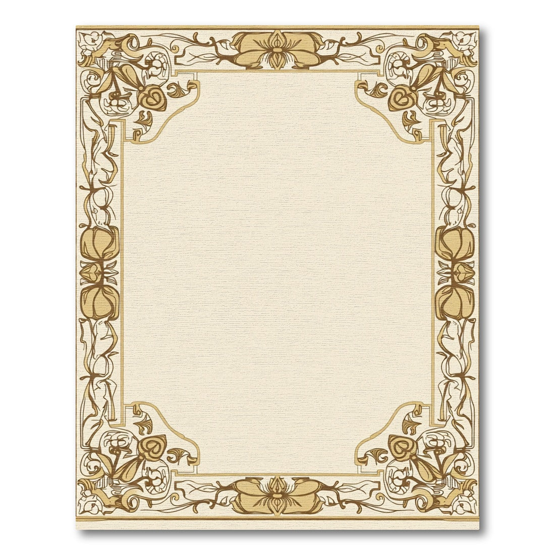 Art Nouveau Floral Botanical Frame Design Rug