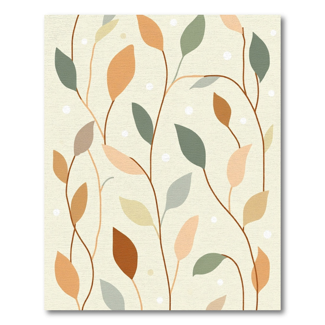 Earthy Tone Falling Leaf Arrangement Rug