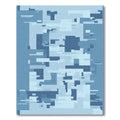 Abstract Blue Camouflage Geometric Collage Rug