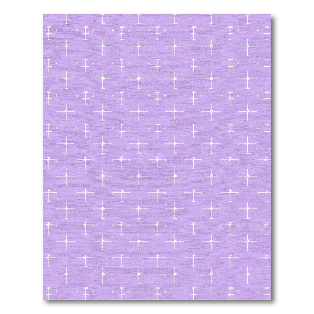 Soft Lavender White Geometric Cross Rug