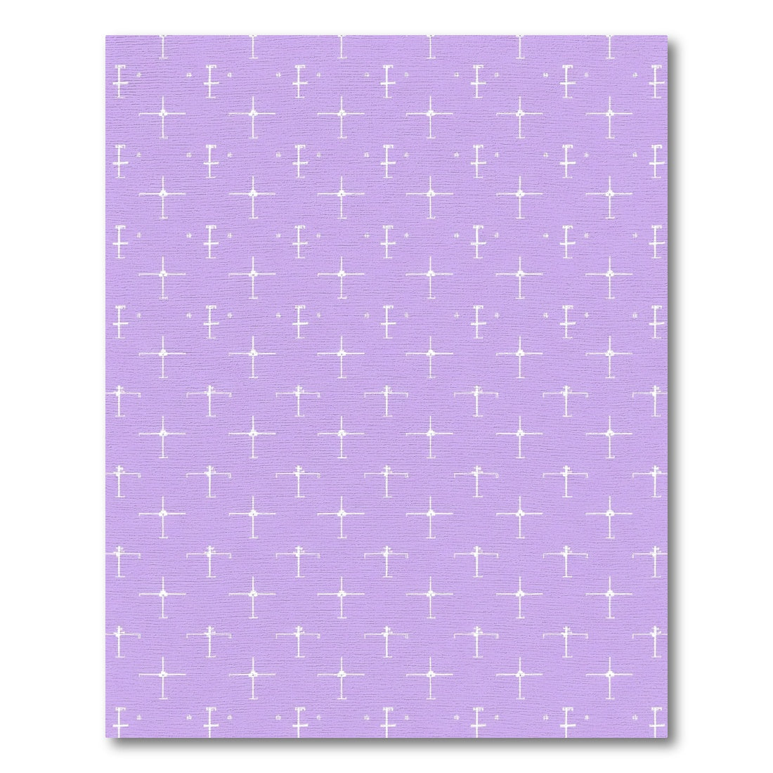 Soft Lavender White Geometric Cross Rug