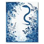 Cobalt Blue Serpent Rose Canopy Rug