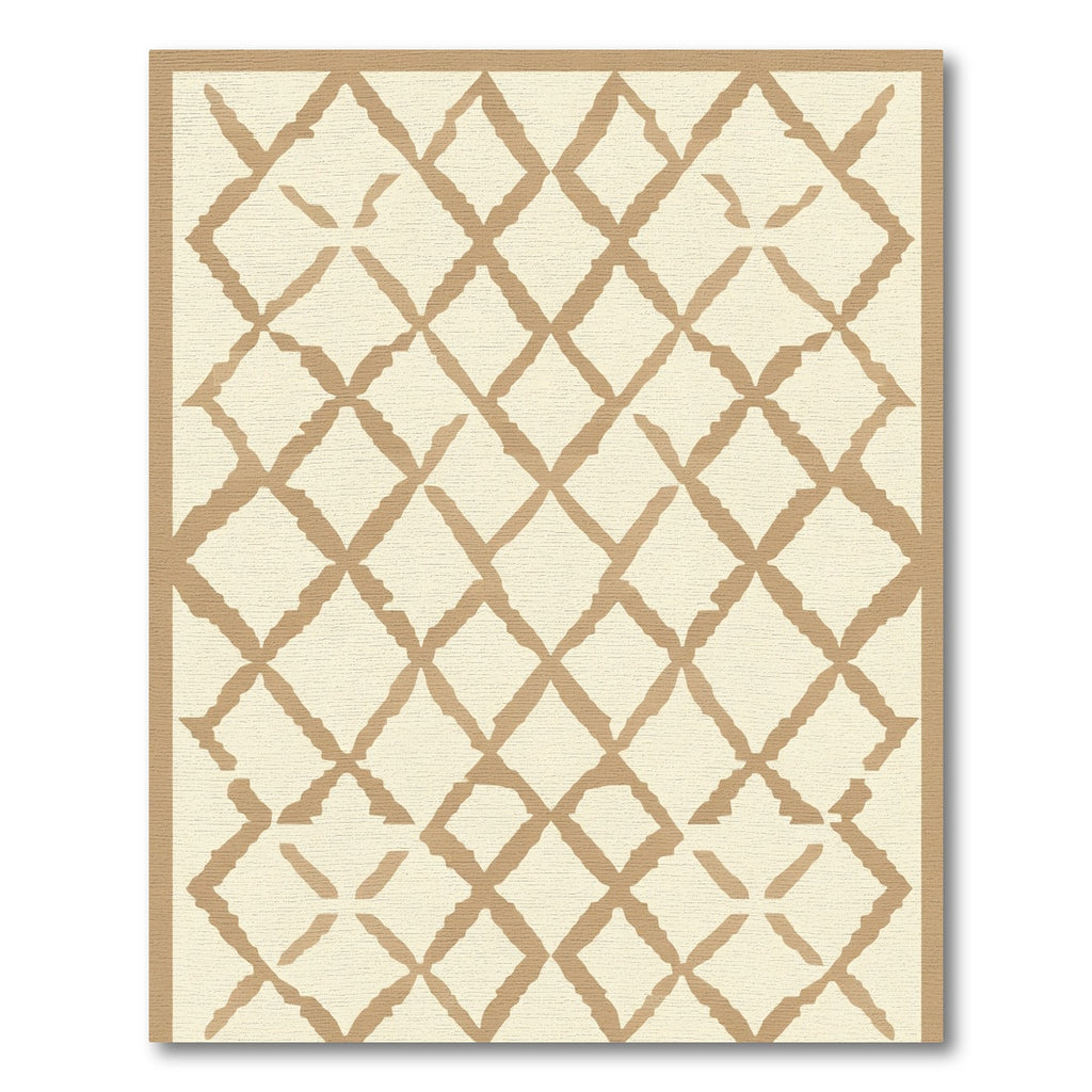 Cream and Tan Lattice Rug