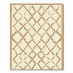 Cream and Tan Lattice Rug