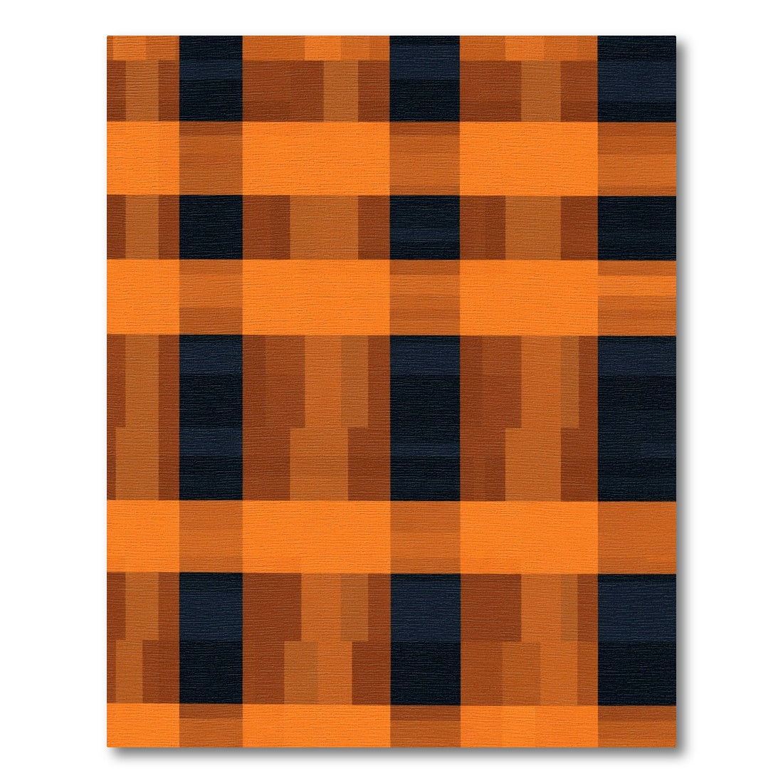 Bold Orange Plaid Checkered Rug