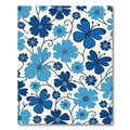 Midnight Blue Floral Butterfly Collage Rug