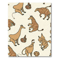 Brown Striped Animal Safari Collage Rug