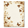 Monarch Butterflies and Autumn Leaves Border Rug