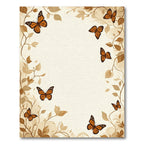 Monarch Butterflies and Autumn Leaves Border Rug