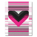 Pink Black Heart Striped Graphic Rug