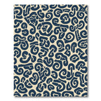 Navy Blue Organic Swirl Abstract Rug